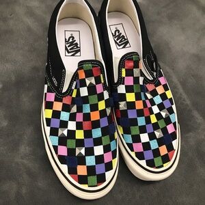 Vans Colorful Checkered Slip-On Loafers